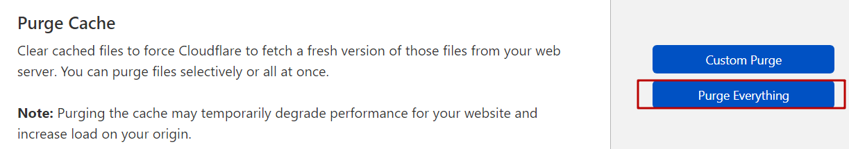 purge cache cloudflare