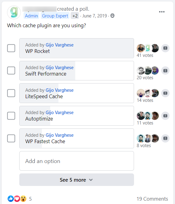 WP FB Rocket Polls