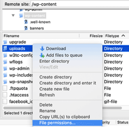 permission wordpress