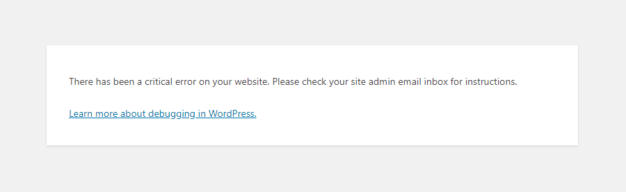 wordpress-critical-error