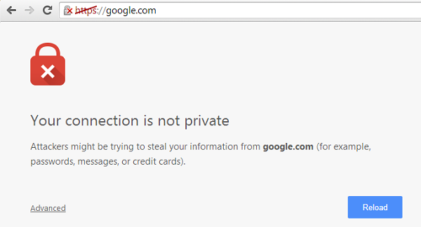 your connection is not private