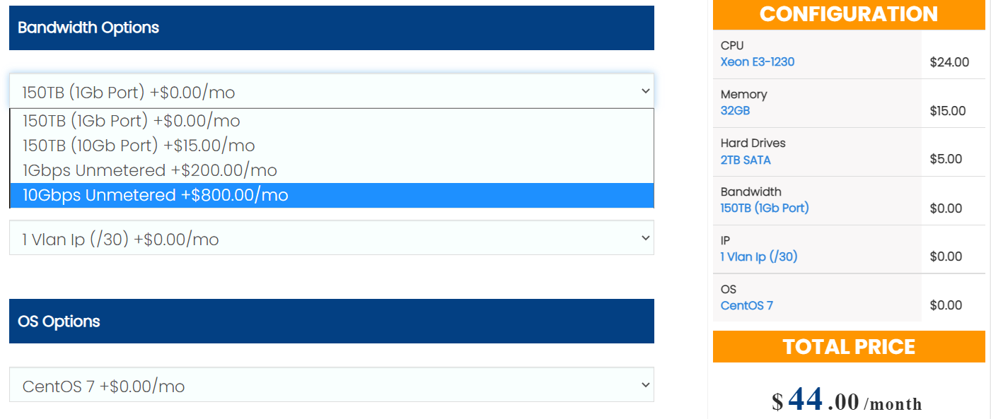 Interserver Dedicated Servers 10GBPS