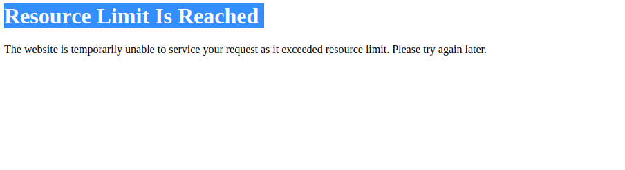 resource limit is reached