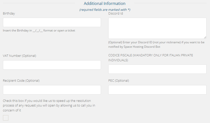 additional information