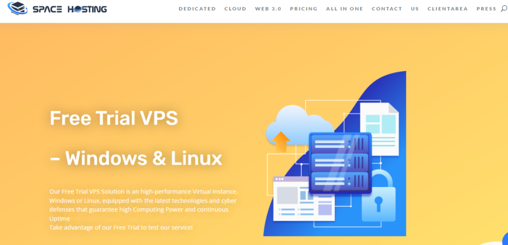 space hosting free trial