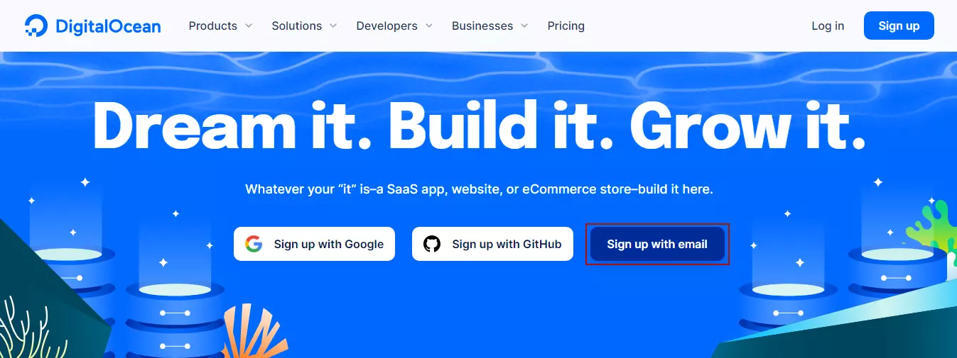 Digital Ocean Sign Up 1