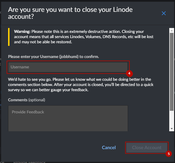 Account Settings Last Step