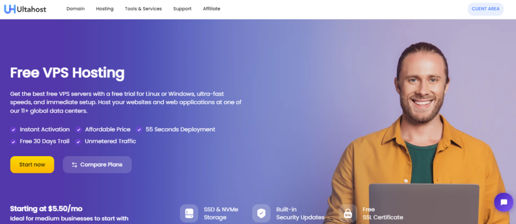 Ultahost Free VPS Trial