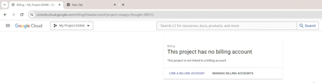 gcp-6 no billing account